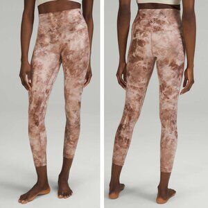 Lululemon Align High-Rise Pant 25" Shine In Diamond Dye Misty Shell Cacao Size 4